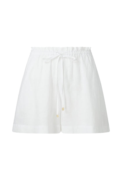 Heidi Klein - US Store - White Bay Linen Drawstring Shorts
